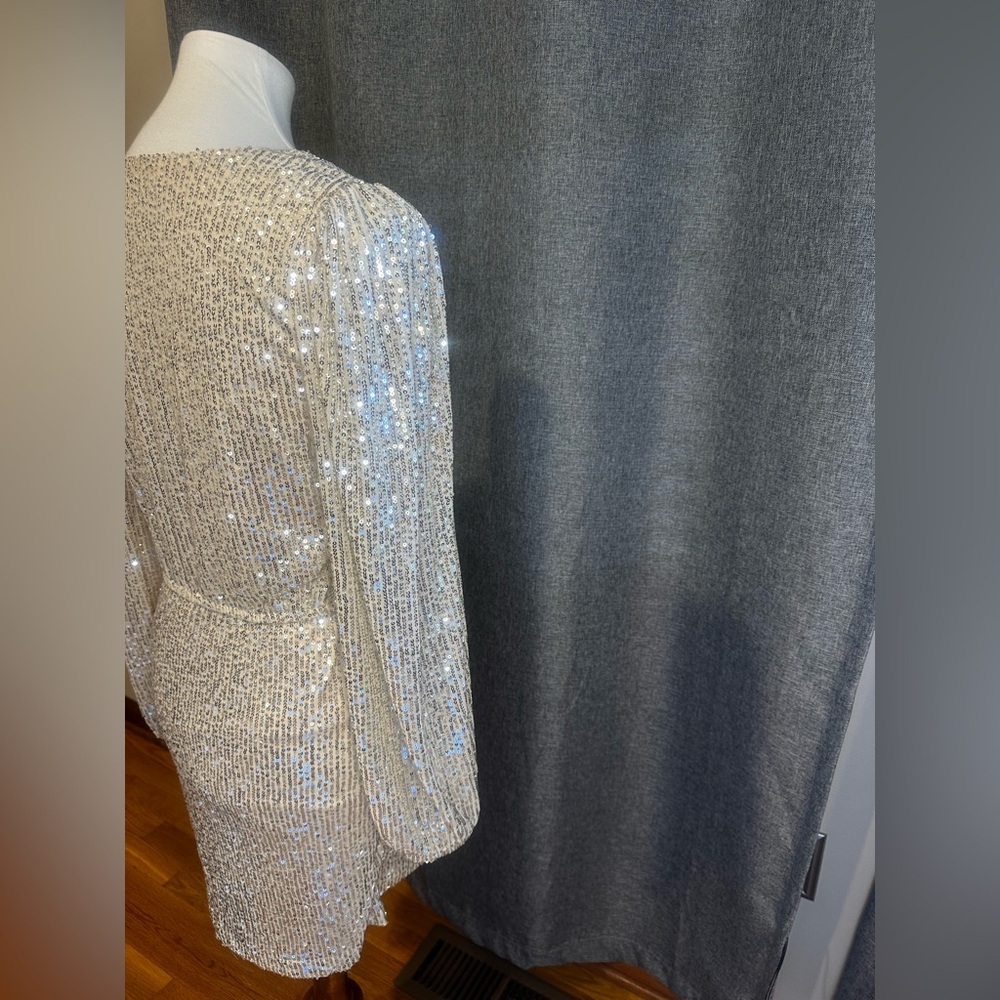 Alter’d State Silver Sequin Mini Dress – Size S - Picture 12 of 14